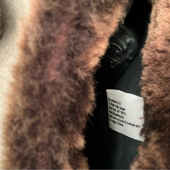 TORY BURCH SHEARLING HIGH HEELED BOOTS leather black 8.5M - Picture 8 of 10